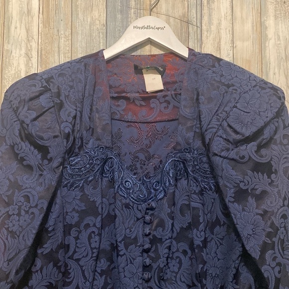 NWT Vintage David Rose Winter Blue Jacquard Blazer | Size 16W - Picture 5 of 16